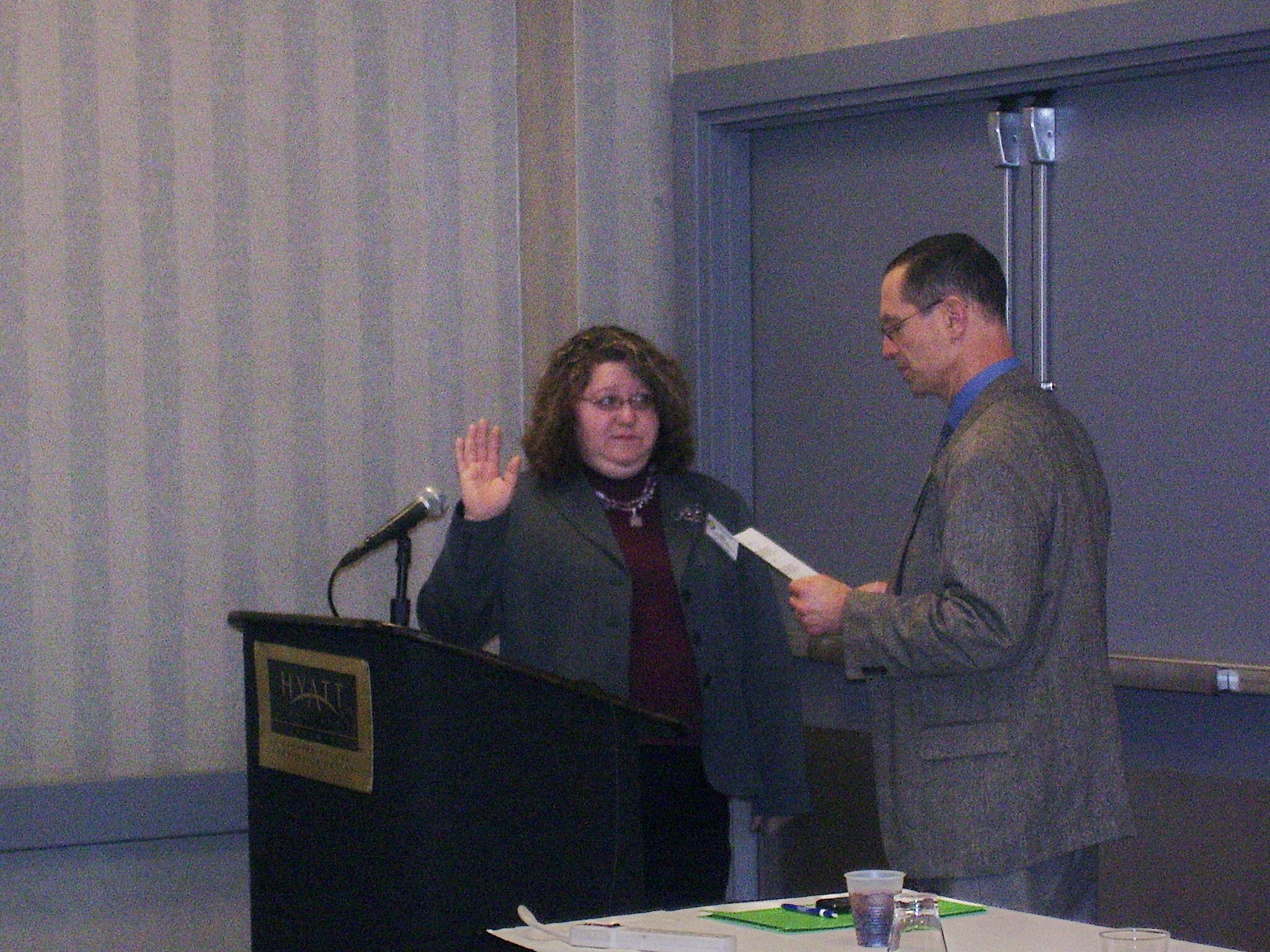 Lisa
                    Hawkins sworn in as Treasurer